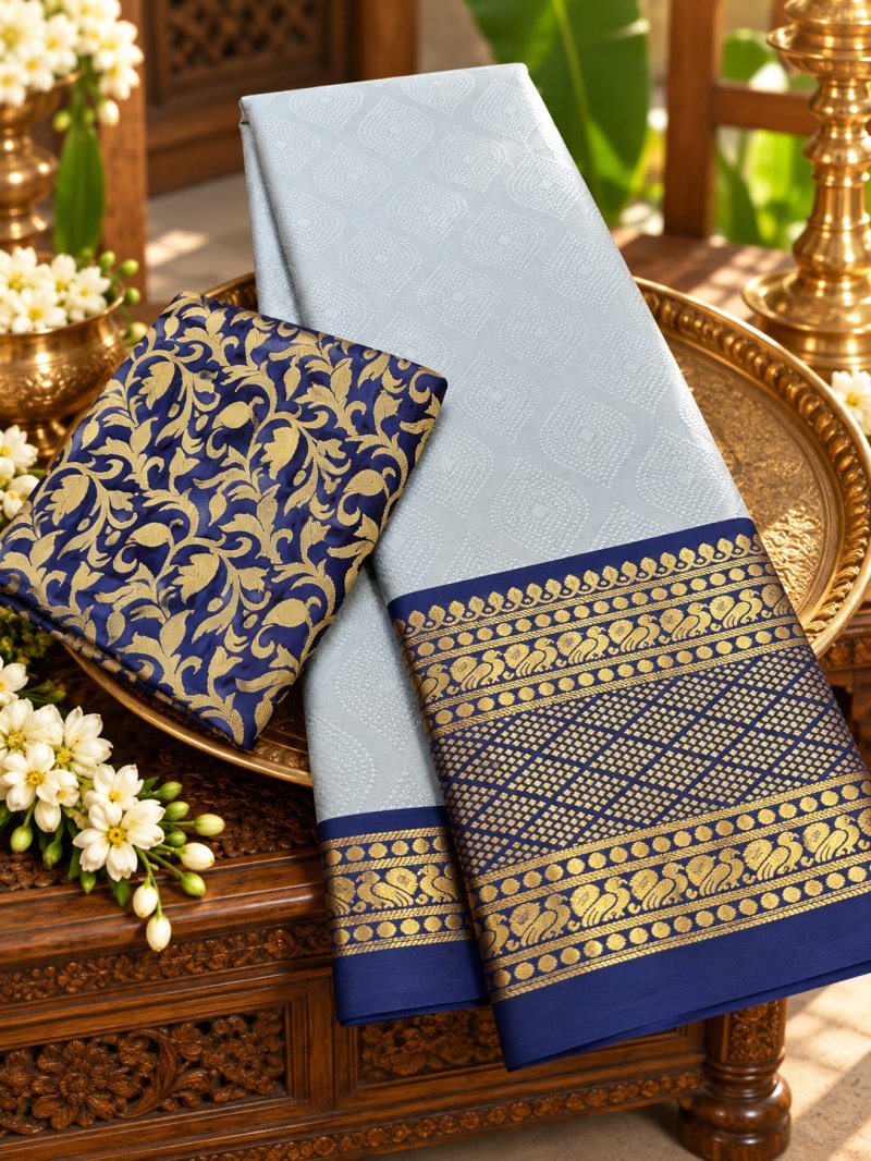 Mandana By Aab Mercerised Copper Silk Saree 